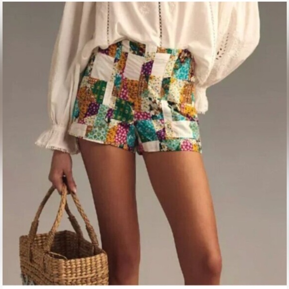Pilcro Pants - Pilcro Multicolor‎ Patchwork High Waist Shorts